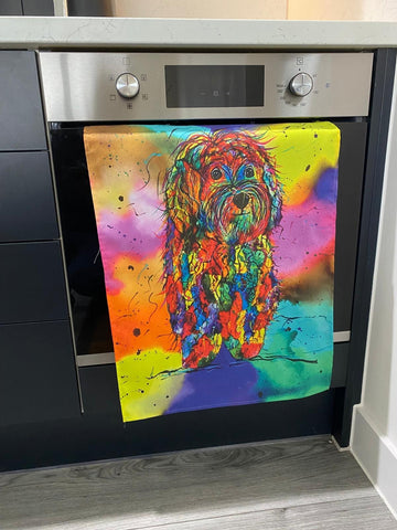 Tea towel - Featuring the design cocka poodle doo
