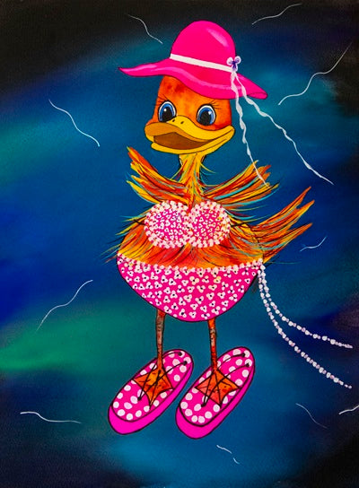 Beach Day Duckie - original (framed) / prints available