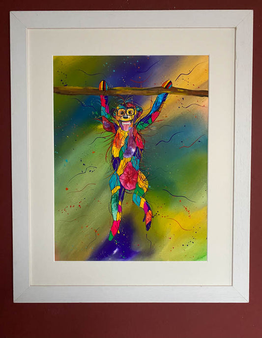 Chimping Around - original (framed) / prints available