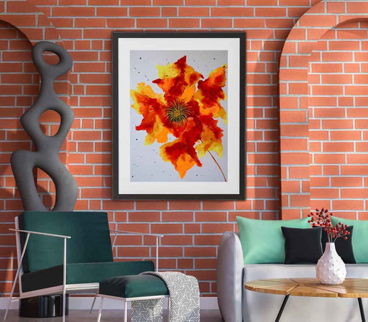 Fire flower - original (framed) / prints available