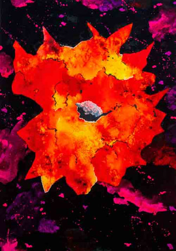 Flaming beauty - original (framed) / prints available (SOLD)