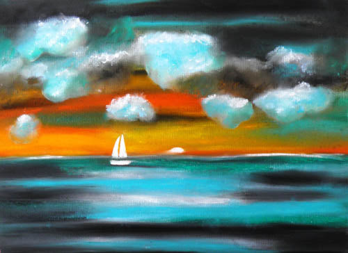 Go with the waves - original (framed) / prints available