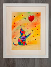 A cat with heart - original (framed) / prints available