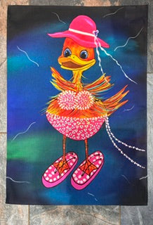 Tea towel - Featuring the design Beach day duckie
