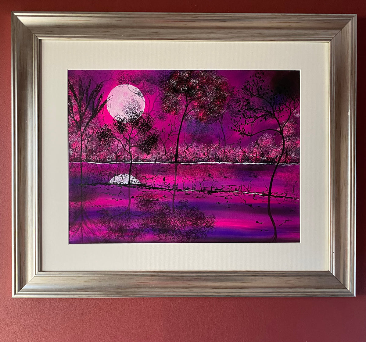 Midnight moon (framed) / prints available (SOLD) – artistnelliehearn.co.uk