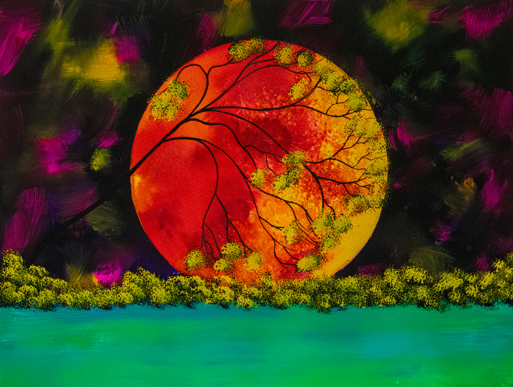 Moon glow - original (framed) / prints available (SOLD)