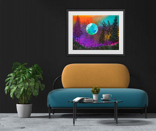 Once in a blue moon  - original (framed) / prints available