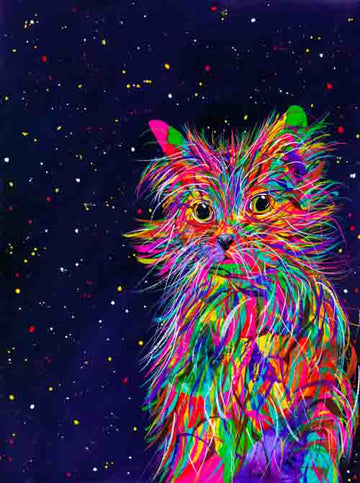 Purr-Fect Evening - original (framed) / prints available (SOLD)