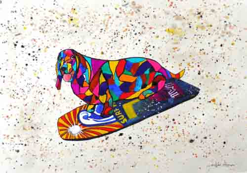 Surfing Basset - limited edition