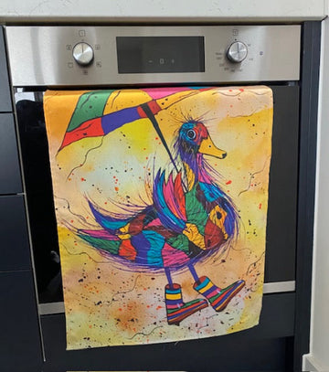 Tea Towel - Featuring the design Splash a quack