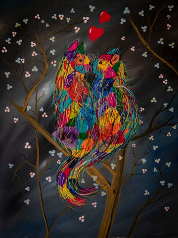 Whiskers in love  - original (framed) / prints available
