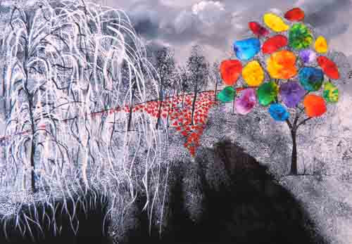 Willow and poppies - limited edition