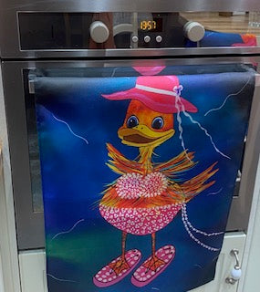 Tea towel - Featuring the design Beach day duckie
