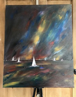 Set sail (acrylic on a stretched boxed canvas) - original (SOLD)