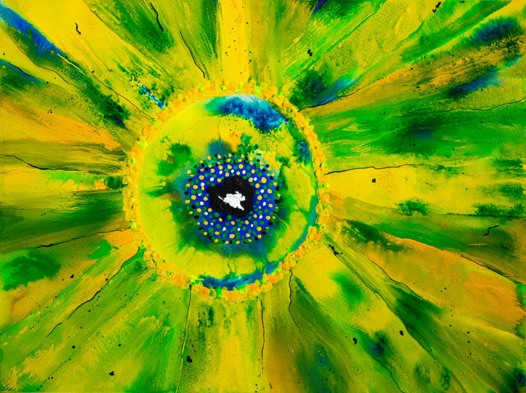 Snazzy sunflower - original (framed) / prints available