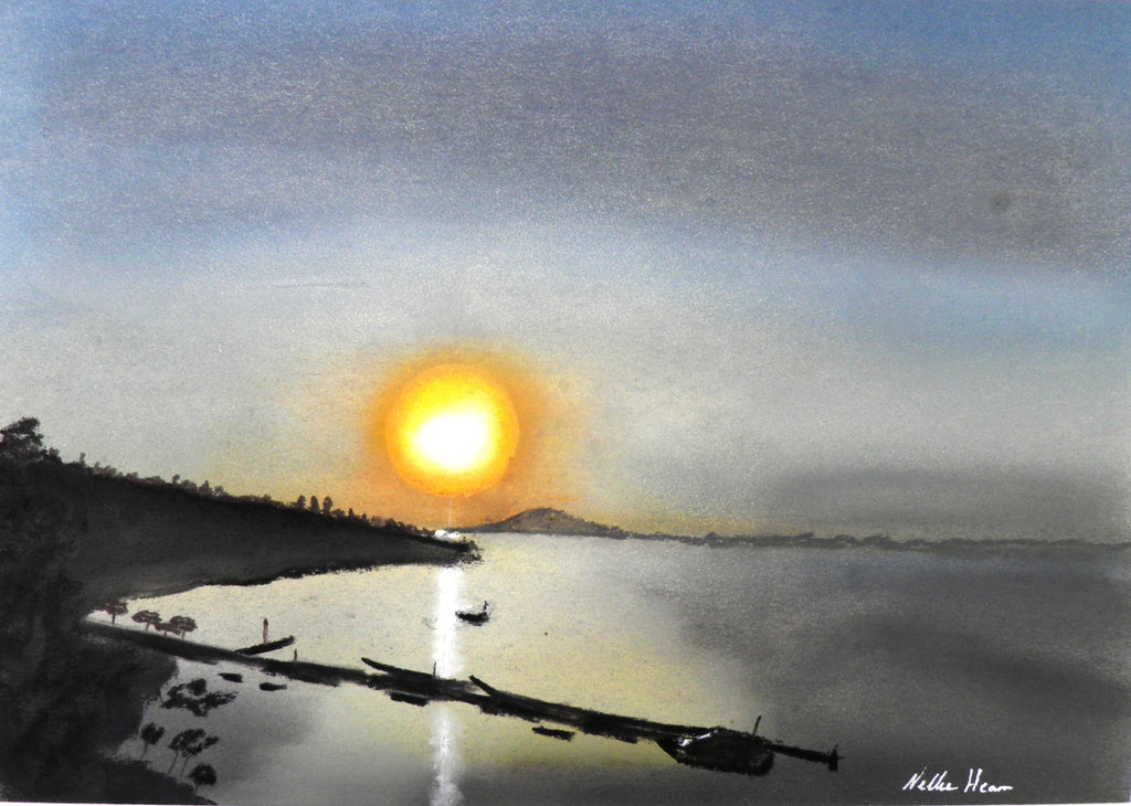 Sunset - watercolour (framed)