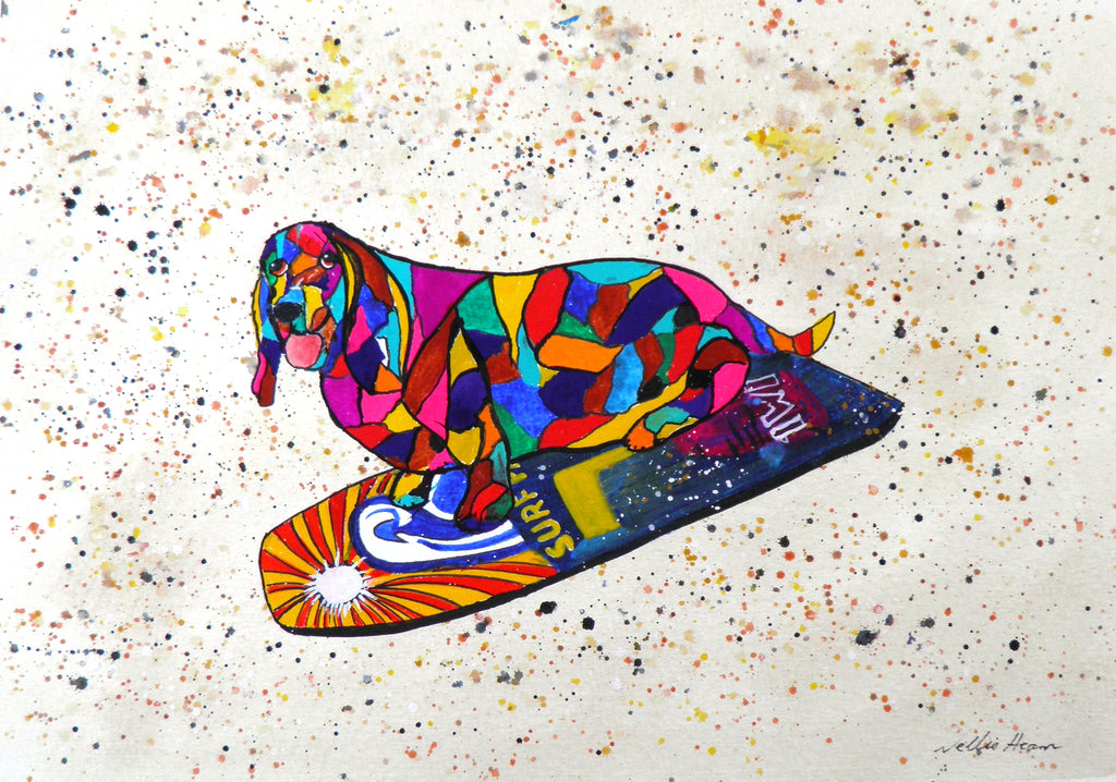 Surfing Basset - limited edition